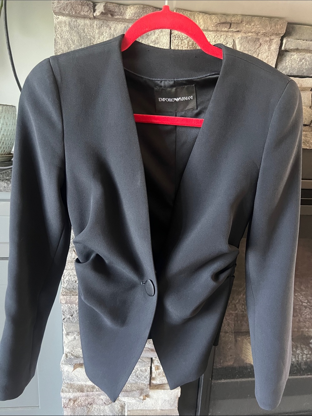 Emporio Armani Black Women's Single-Button Tailored Blazer